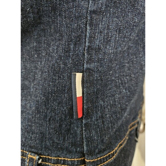 Tommy Hilfiger Vintage Y2K Denim Dress Sz M Dropped Waist Button Front Stretch - Picture 7 of 11